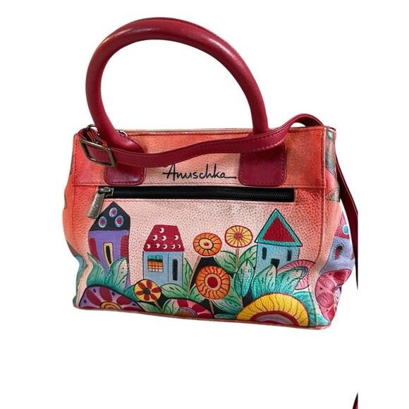 Anna by Anuschka Women's Genuine Leather Convertible Tote Crossbody Village - Picture 4 of 12